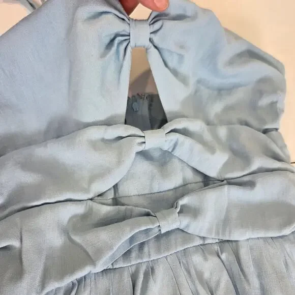 Altard state Bow Cut Out Bella Midi Dress Baby Blue Slip Tank Small - Picture 10 of 11